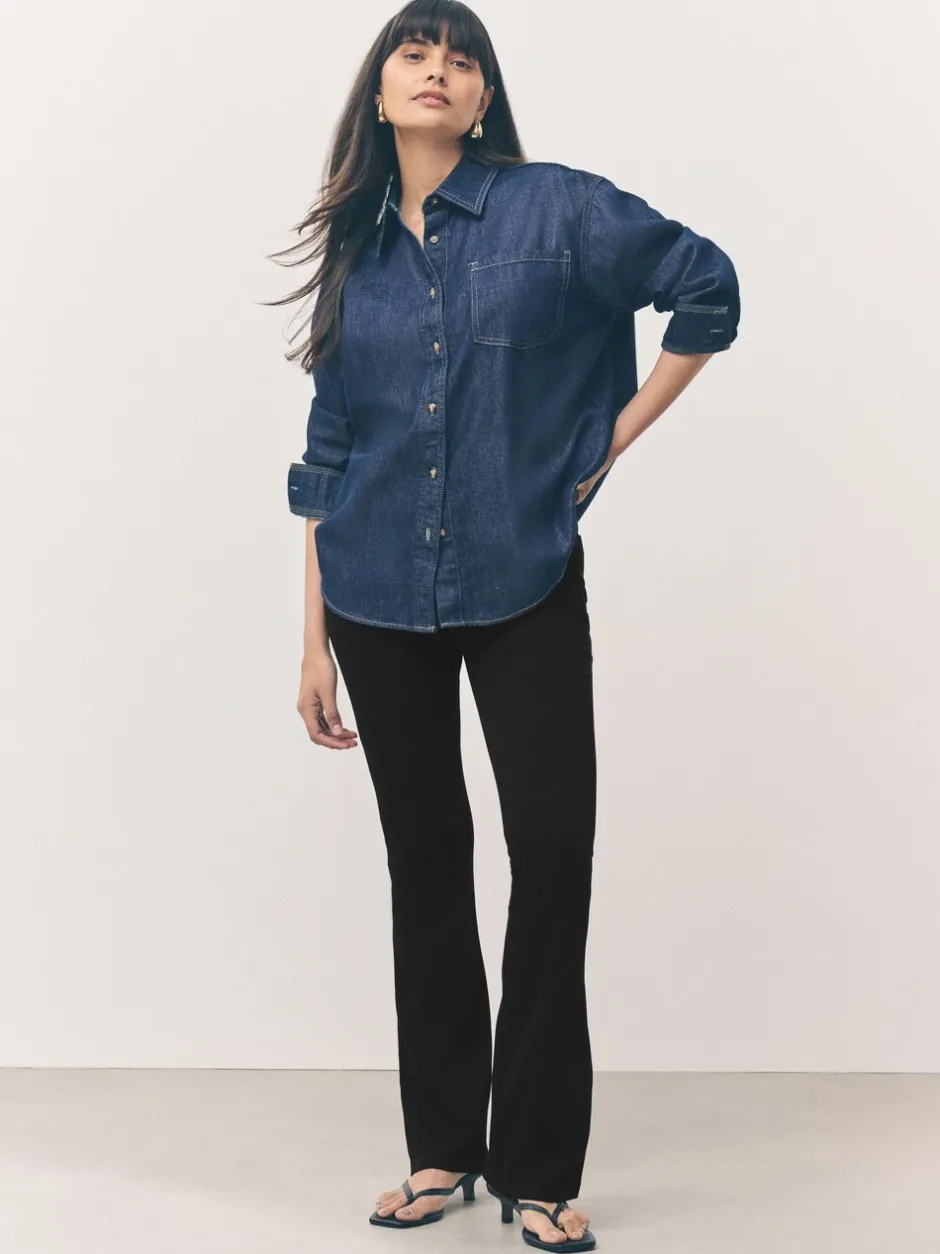 Leggings En Joggingbroeken*Next - Check Jersey Bootcut Leggings Zwart