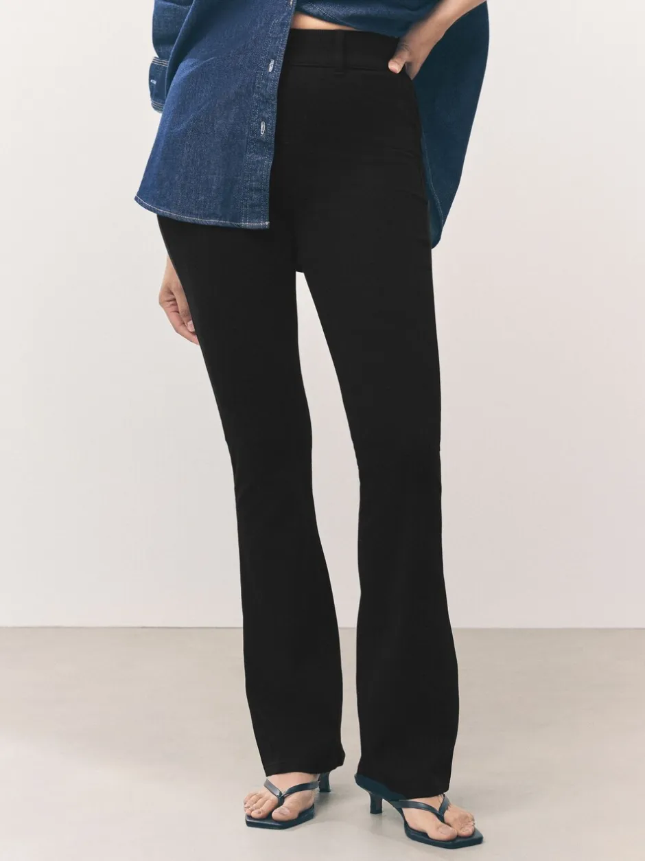 Leggings En Joggingbroeken*Next - Check Jersey Bootcut Leggings Zwart