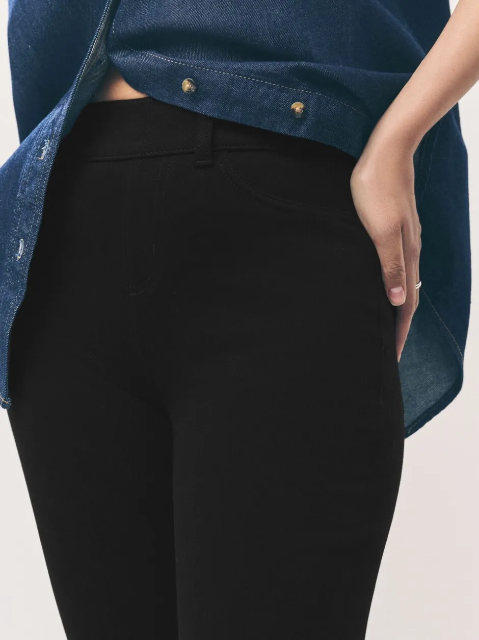 Leggings En Joggingbroeken*Next - Check Jersey Bootcut Leggings Zwart