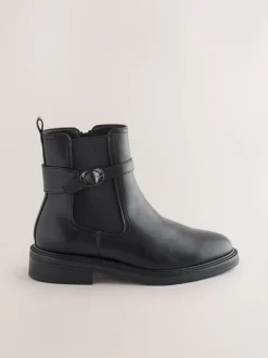 Boots|Ruimvallend En Extraruimvallend*Next Zwart - Chelsea Boots met gesp