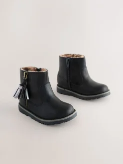 Boots*Next Zwart - Chelsea enkellaarsjes met rits en kwastjes
