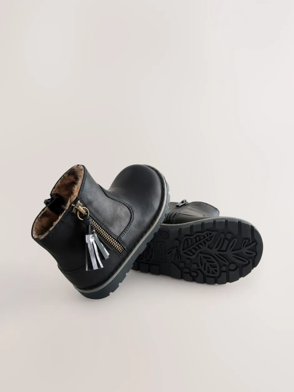 Boots*Next Zwart - Chelsea enkellaarsjes met rits en kwastjes