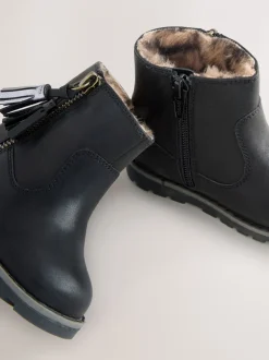 Boots*Next Zwart - Chelsea enkellaarsjes met rits en kwastjes