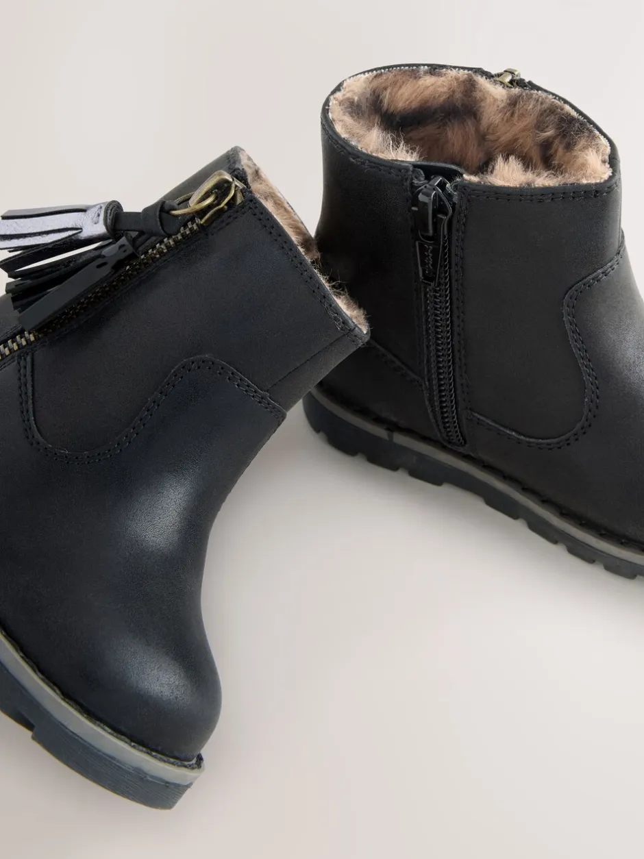 Boots*Next Zwart - Chelsea enkellaarsjes met rits en kwastjes