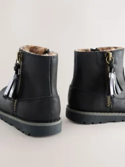 Boots*Next Zwart - Chelsea enkellaarsjes met rits en kwastjes