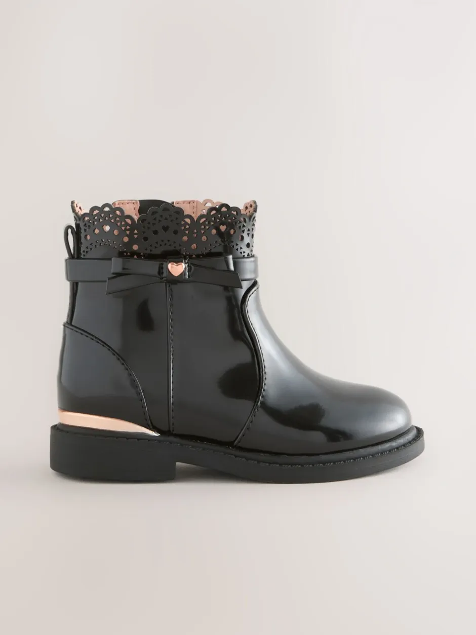 Schoolkleding|Boots*Next - Chelsea enkellaarzen met strik Zwart