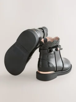 Schoolkleding|Boots*Next - Chelsea enkellaarzen met strik Zwart