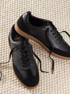 Sneakers*Next - Chic-casual vetersneakers met suède afwerking Zwart