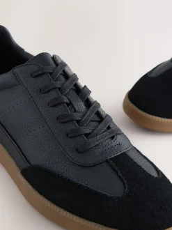 Sneakers*Next - Chic-casual vetersneakers met suède afwerking Zwart