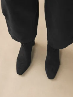Ruimvallend En Extraruimvallend*Next - Chisel Toe Block Heel Sock Boots Zwart