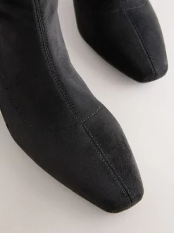 Ruimvallend En Extraruimvallend*Next - Chisel Toe Block Heel Sock Boots Zwart