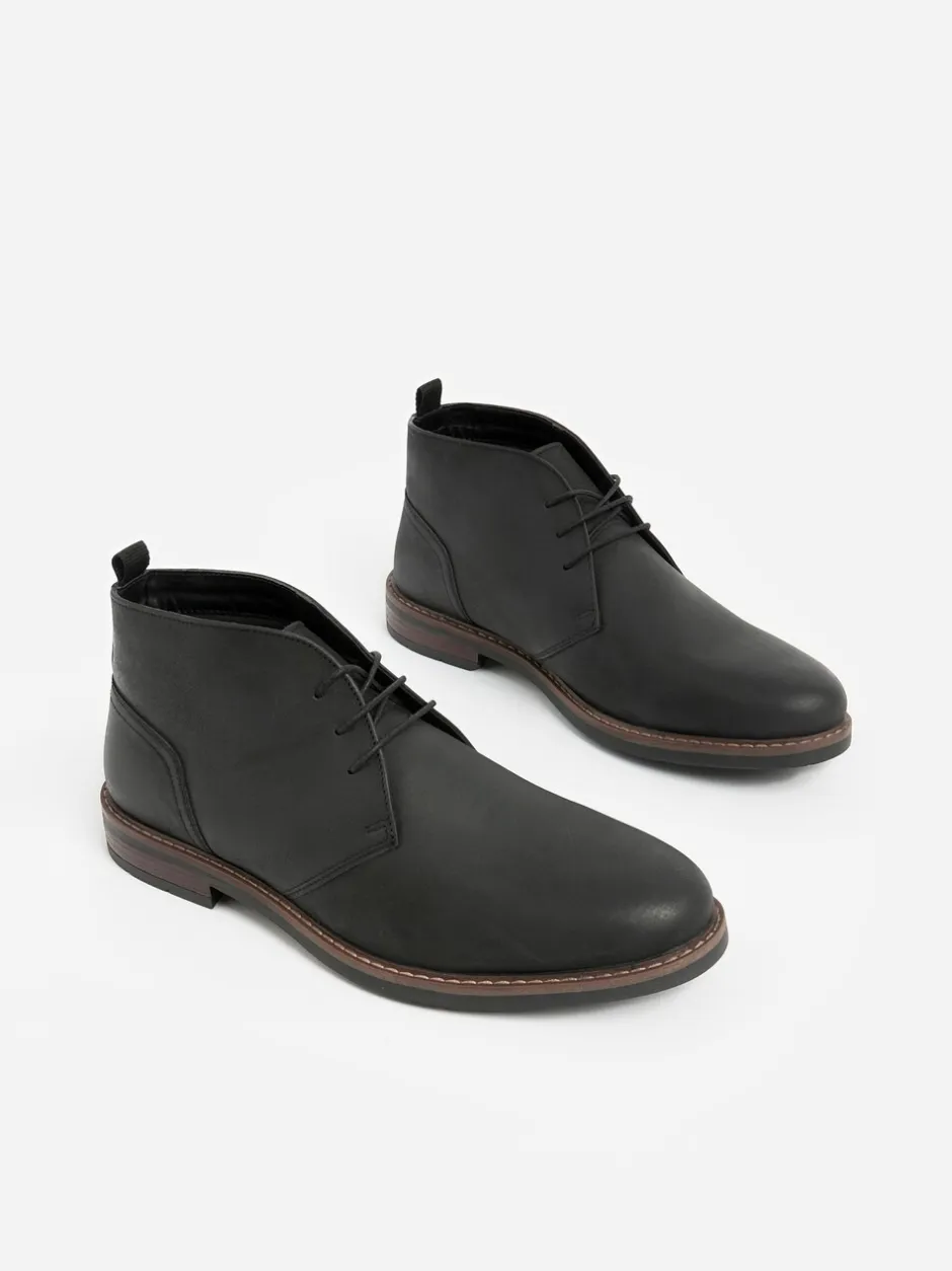 Boots*Next - Chukka-laarzen van gewaxt leer Zwart