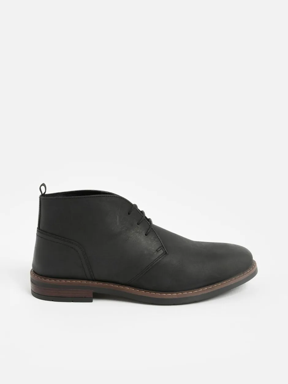 Boots*Next - Chukka-laarzen van gewaxt leer Zwart