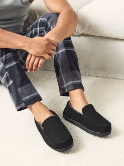 Pantoffels|Loungewear|Next - Closed Back Textured Slippers Zwart