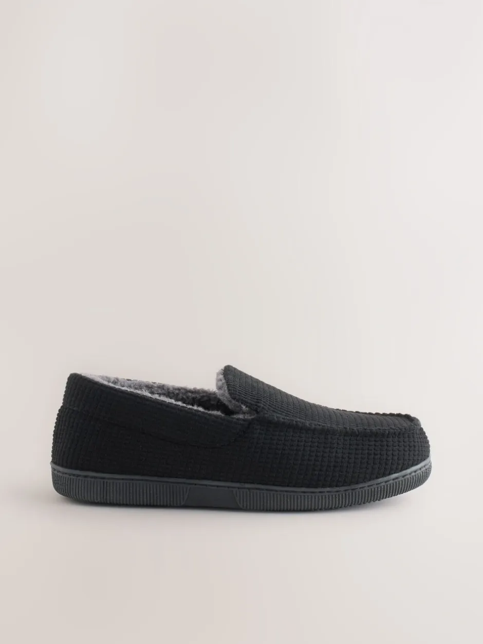 Pantoffels|Loungewear|Next - Closed Back Textured Slippers Zwart