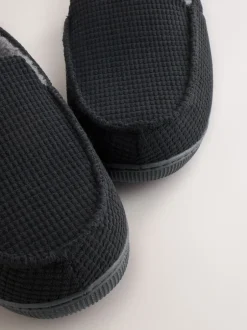 Pantoffels|Loungewear|Next - Closed Back Textured Slippers Zwart