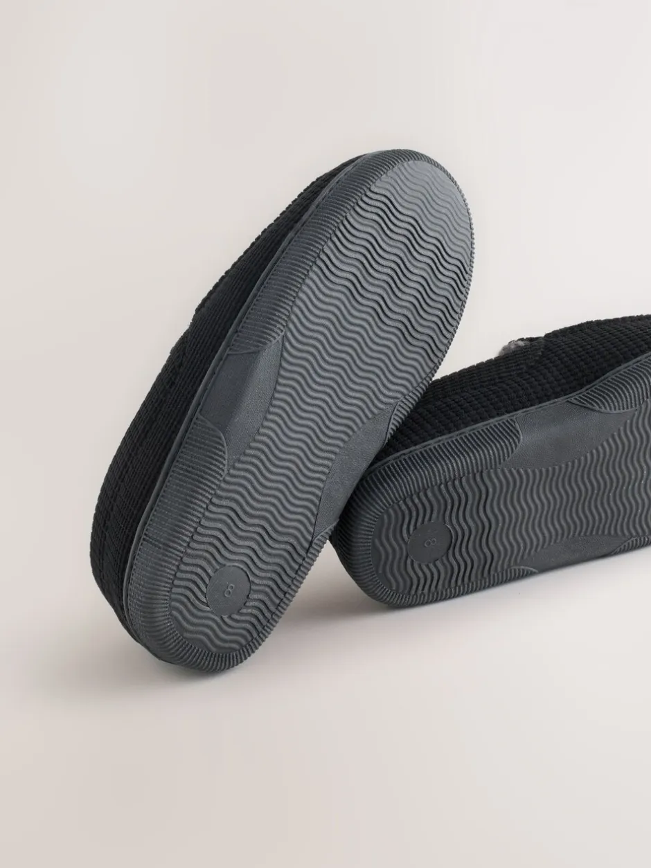 Pantoffels|Loungewear|Next - Closed Back Textured Slippers Zwart