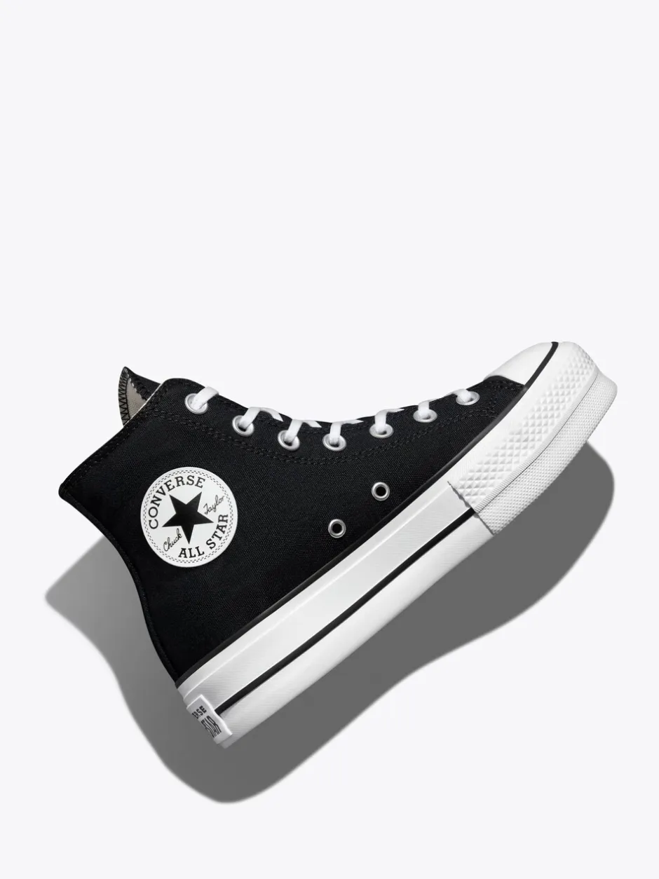 Sneakers*Converse - Lift - Bleke hoge sneakers met plateauzool Zwart