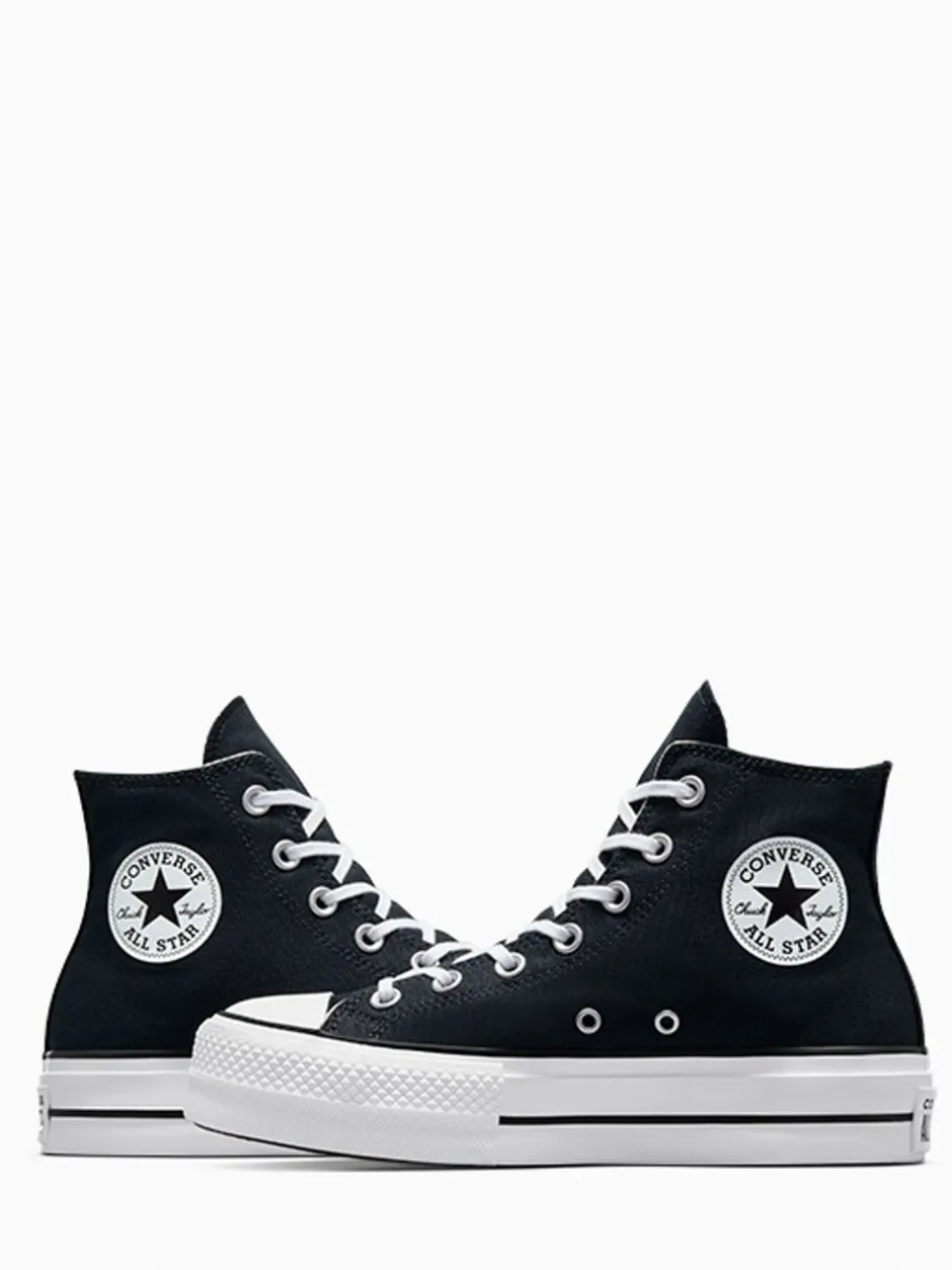Sneakers*Converse - Lift - Bleke hoge sneakers met plateauzool Zwart