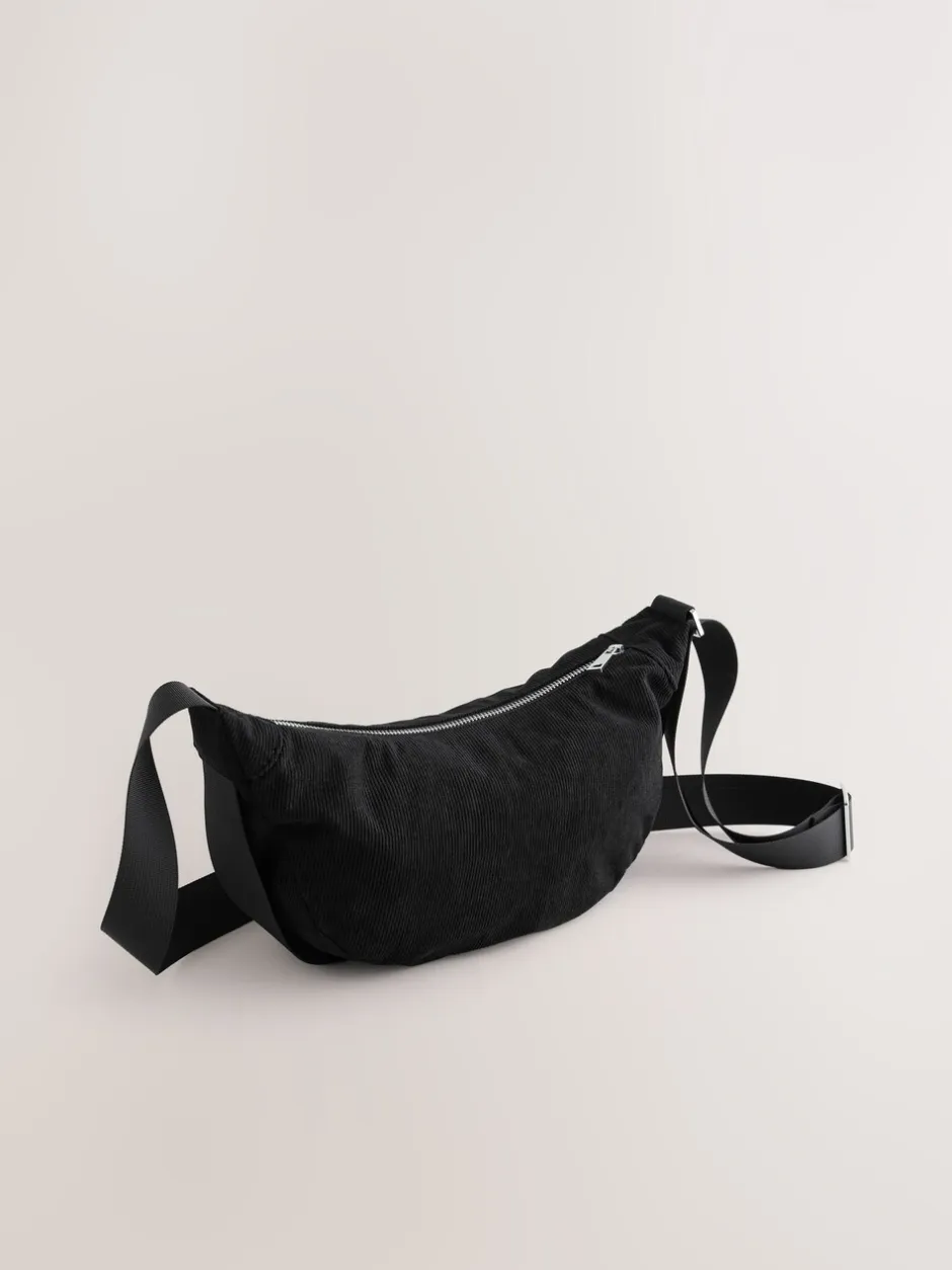 Tassen En Portemonnees*Next - Cord Effect Sling Bag Zwart