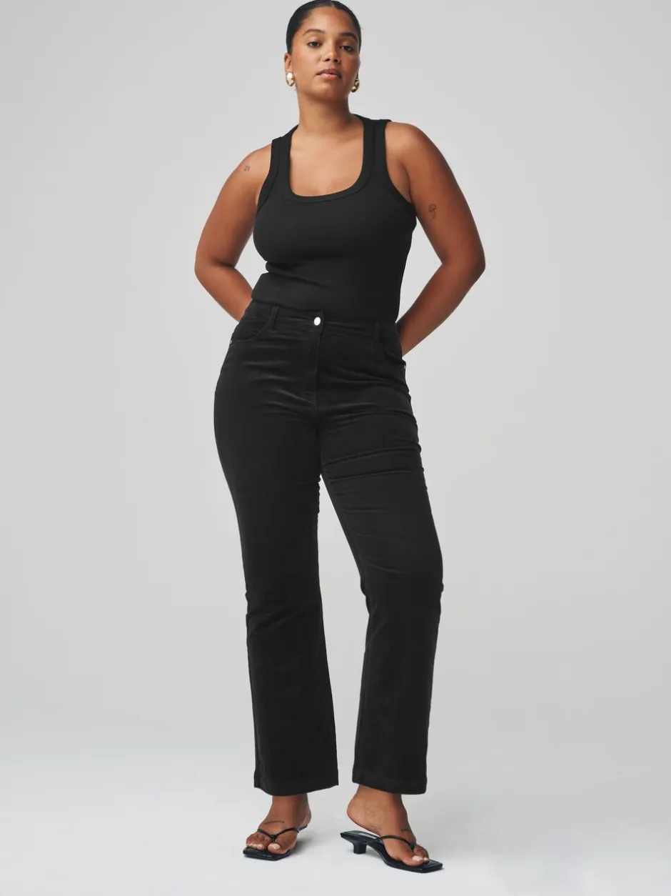 Broeken*Next - Corduroy Bootcut Hourglass Trousers Zwart