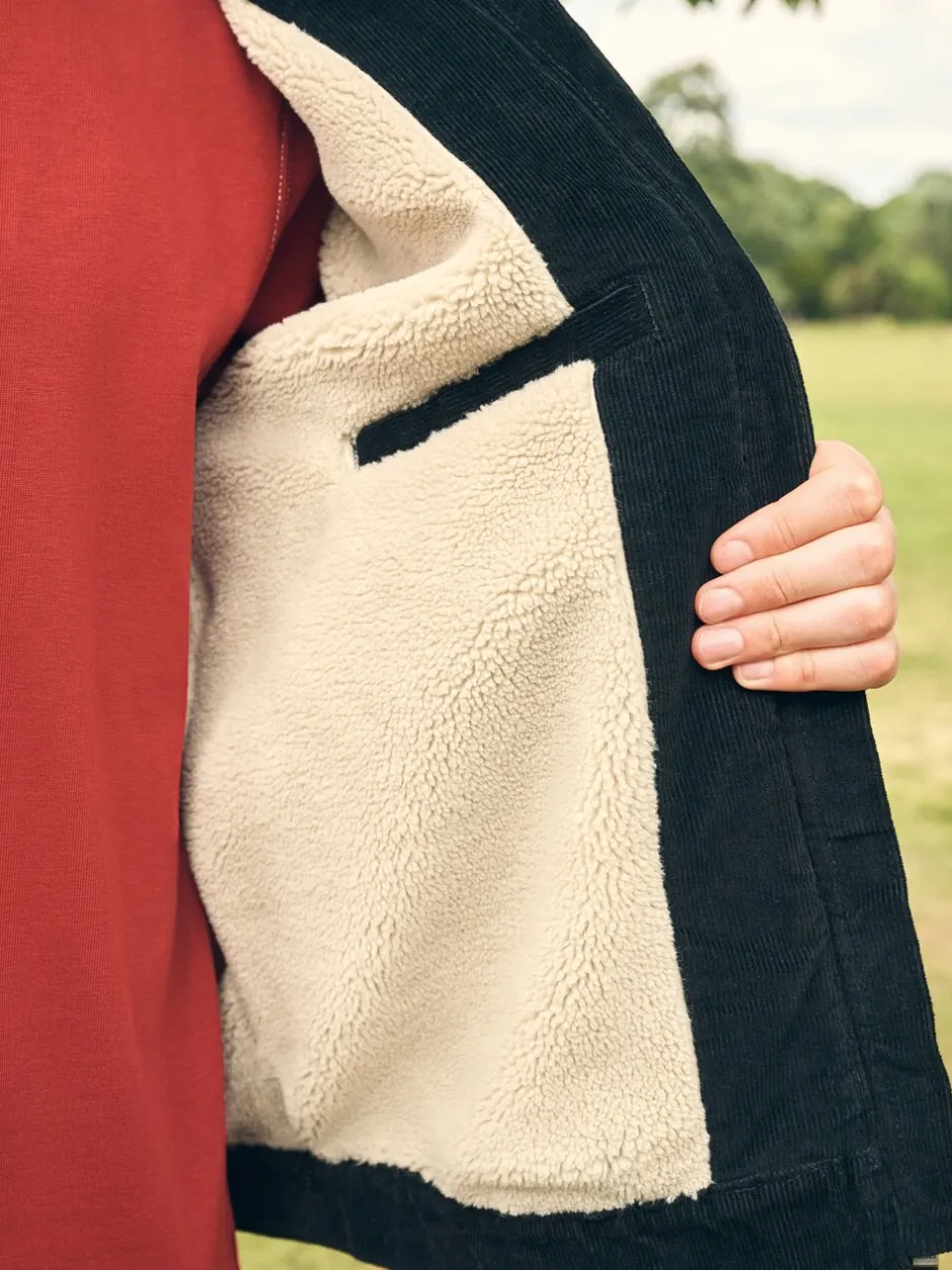 Jassen En Jacks*Next - Corduroy Borg Lined Jacket Zwart
