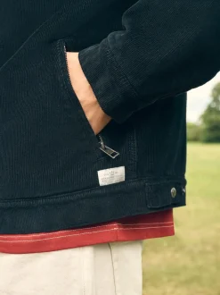 Jassen En Jacks*Next - Corduroy Borg Lined Jacket Zwart