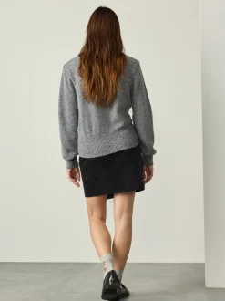 Rokken*Next - Corduroy mini-wikkelrok Zwart