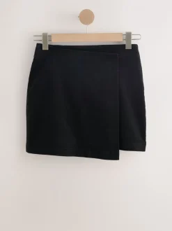 Rokken*Next - Corduroy mini-wikkelrok Zwart