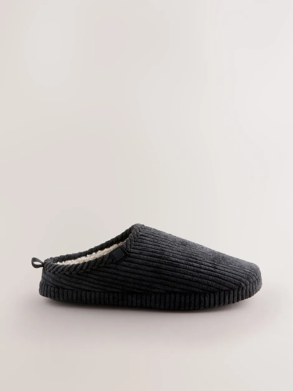 Pantoffels|Loungewear|Next - Corduroy pantoffelmuiltjes Zwart