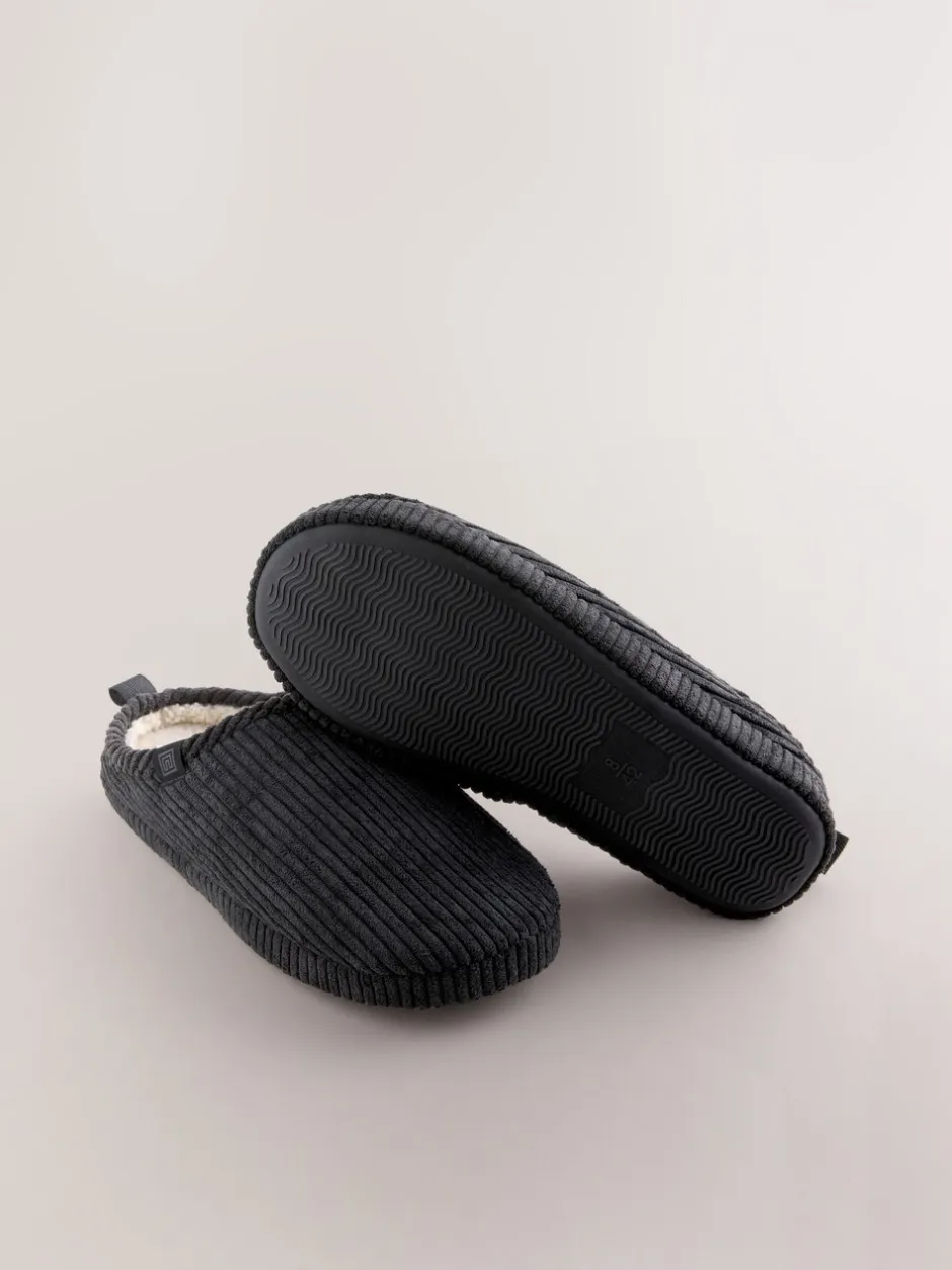 Pantoffels|Loungewear|Next - Corduroy pantoffelmuiltjes Zwart