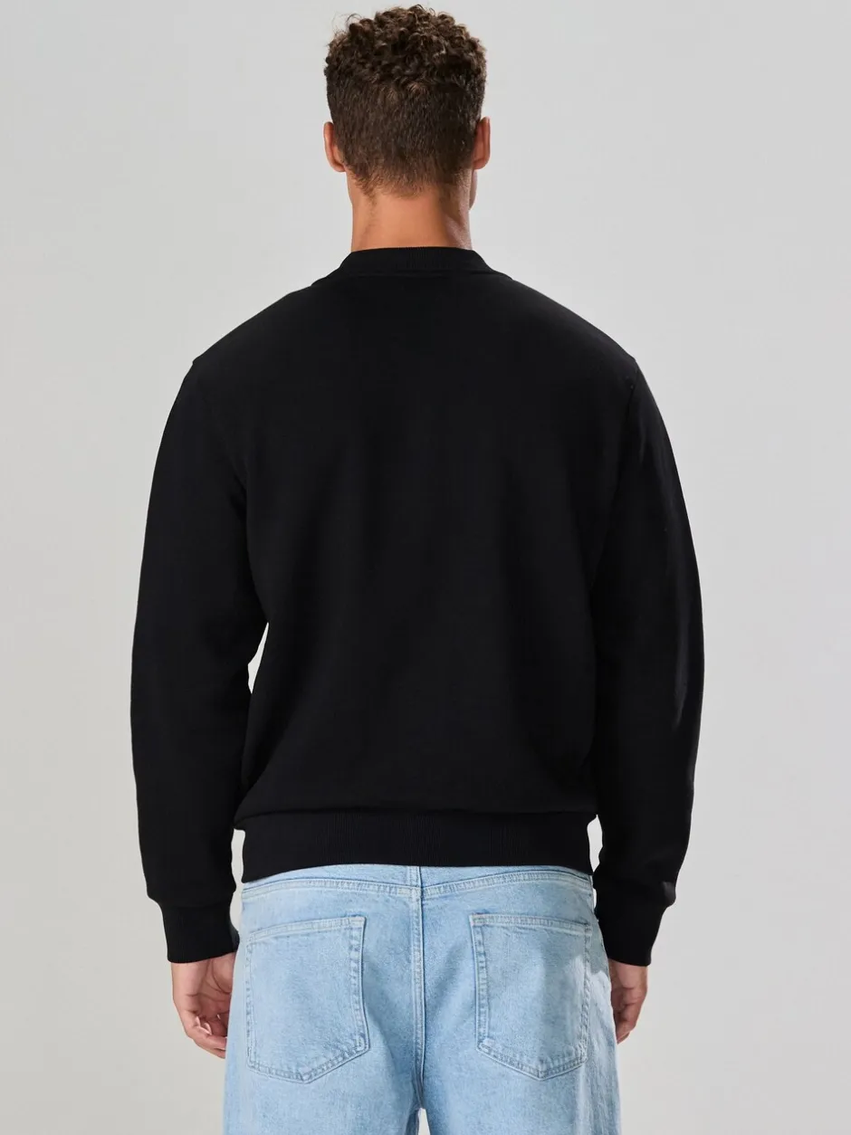 Jassen En Jacks|Next Zwart - Cotton Rich Full Zip Jersey Bomber Jacket