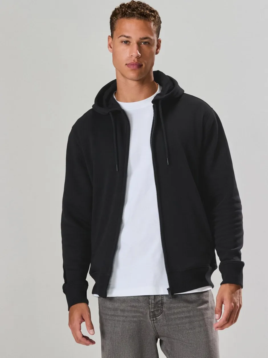 Sweaters En Hoody´S|Sweaters En Hoody´S*Next - Cotton Rich Heavyweight Jersey Full Zip Hoodie Zwart
