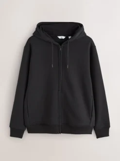 Sweaters En Hoody´S|Sweaters En Hoody´S*Next - Cotton Rich Heavyweight Jersey Full Zip Hoodie Zwart