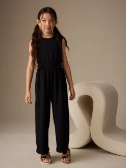 Jumpsuits En Playsuits*Next - Crinkle Jersey Jumpsuit (3-16yrs) Zwart