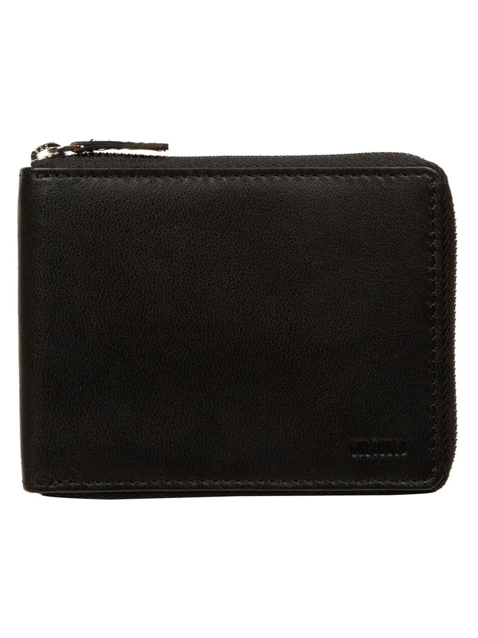 Portemonnees*Cultured London - 'James' Leather Wallet Zwart