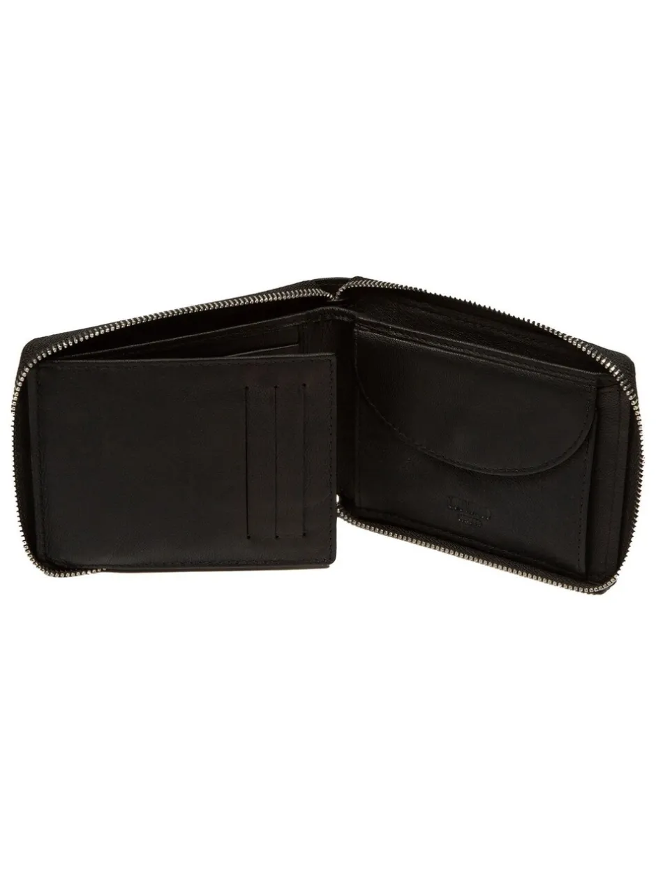 Portemonnees*Cultured London - 'James' Leather Wallet Zwart