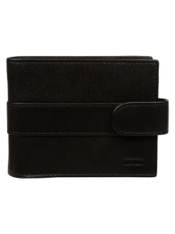 Portemonnees*Cultured London - 'Leo' Leather Wallet Zwart