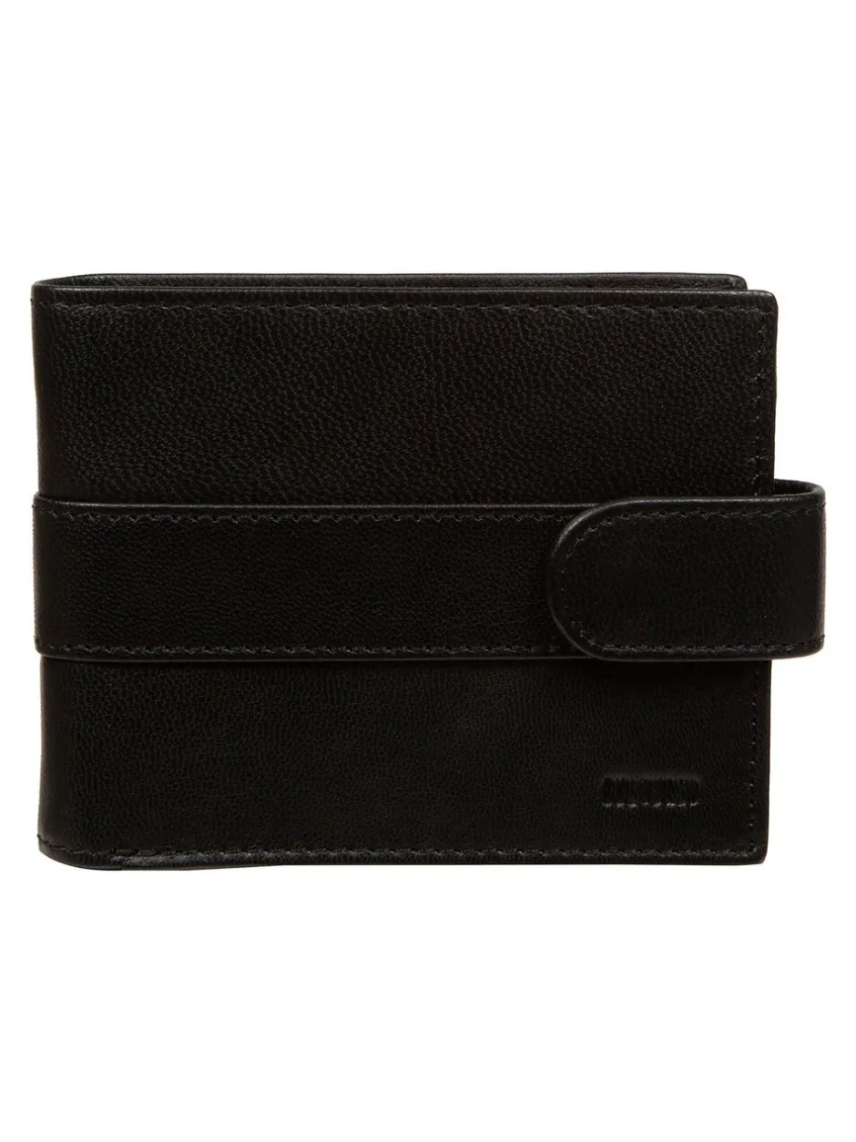 Portemonnees*Cultured London - 'Leo' Leather Wallet Zwart