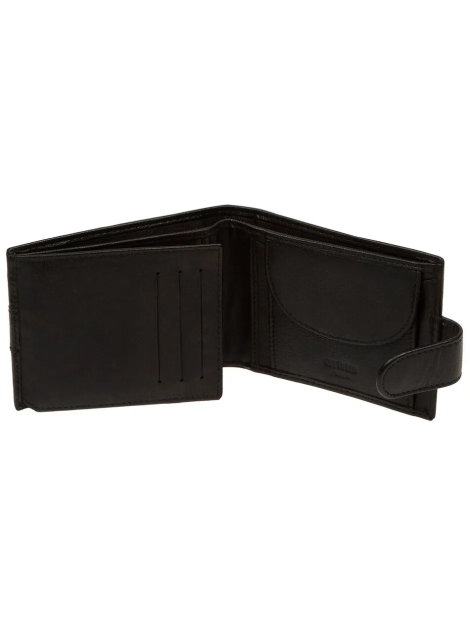 Portemonnees*Cultured London - 'Leo' Leather Wallet Zwart