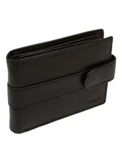 Portemonnees*Cultured London - 'Leo' Leather Wallet Zwart