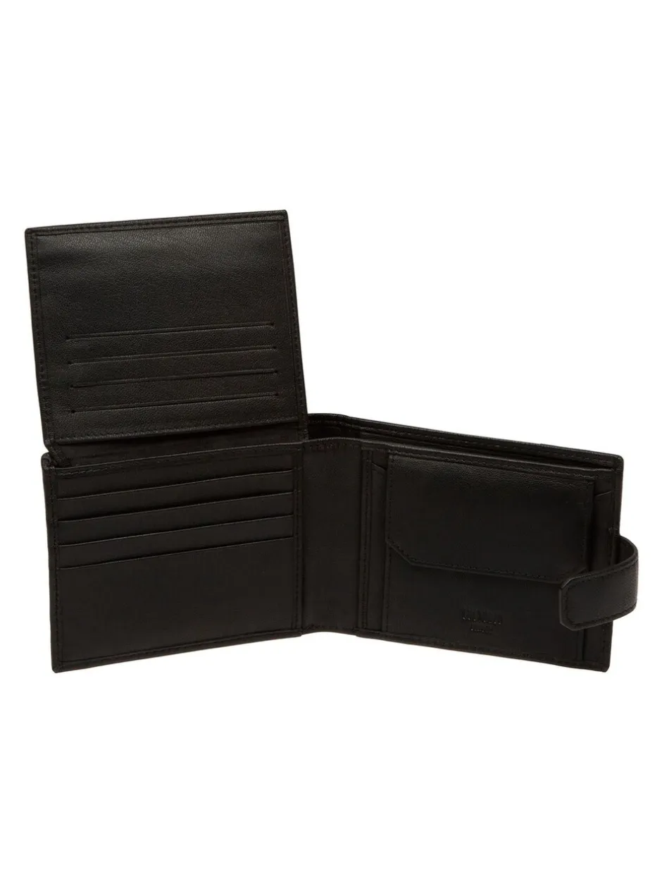 Portemonnees|Cultured London - 'Max' Leather Wallet Zwart