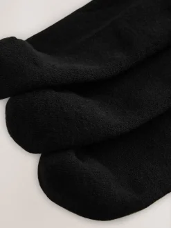Sokken En Panty's|Next - Cushion Sole Ribbed Sport Cropped Ankle Socks 3 Pack With Arch Support Zwart