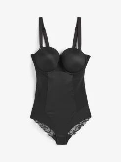 Shapewear*Next - DD+ kanten tummy control body met lichte vulling Zwart