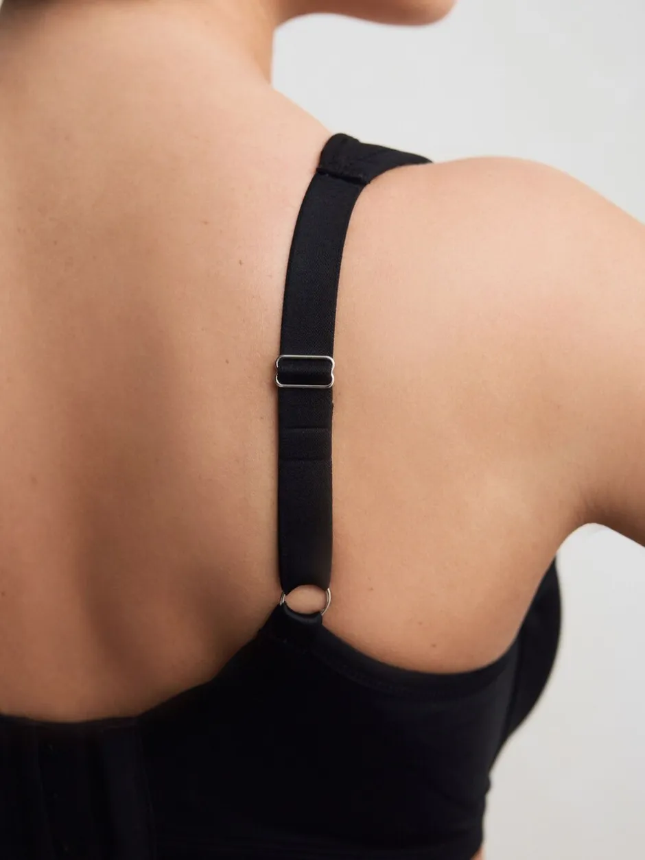 Beha's|Next - DD+ Supersoft Comfort Padded Strap Minimising Full Cup Bra Zwart