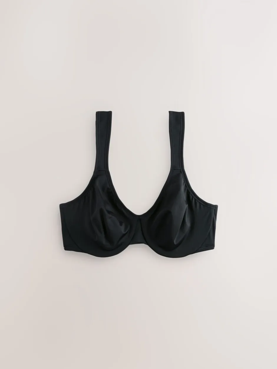Beha's|Next - DD+ Supersoft Comfort Padded Strap Minimising Full Cup Bra Zwart