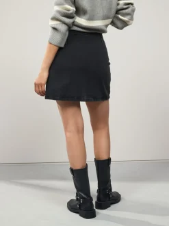Rokken|Next - Denim minirok Zwart