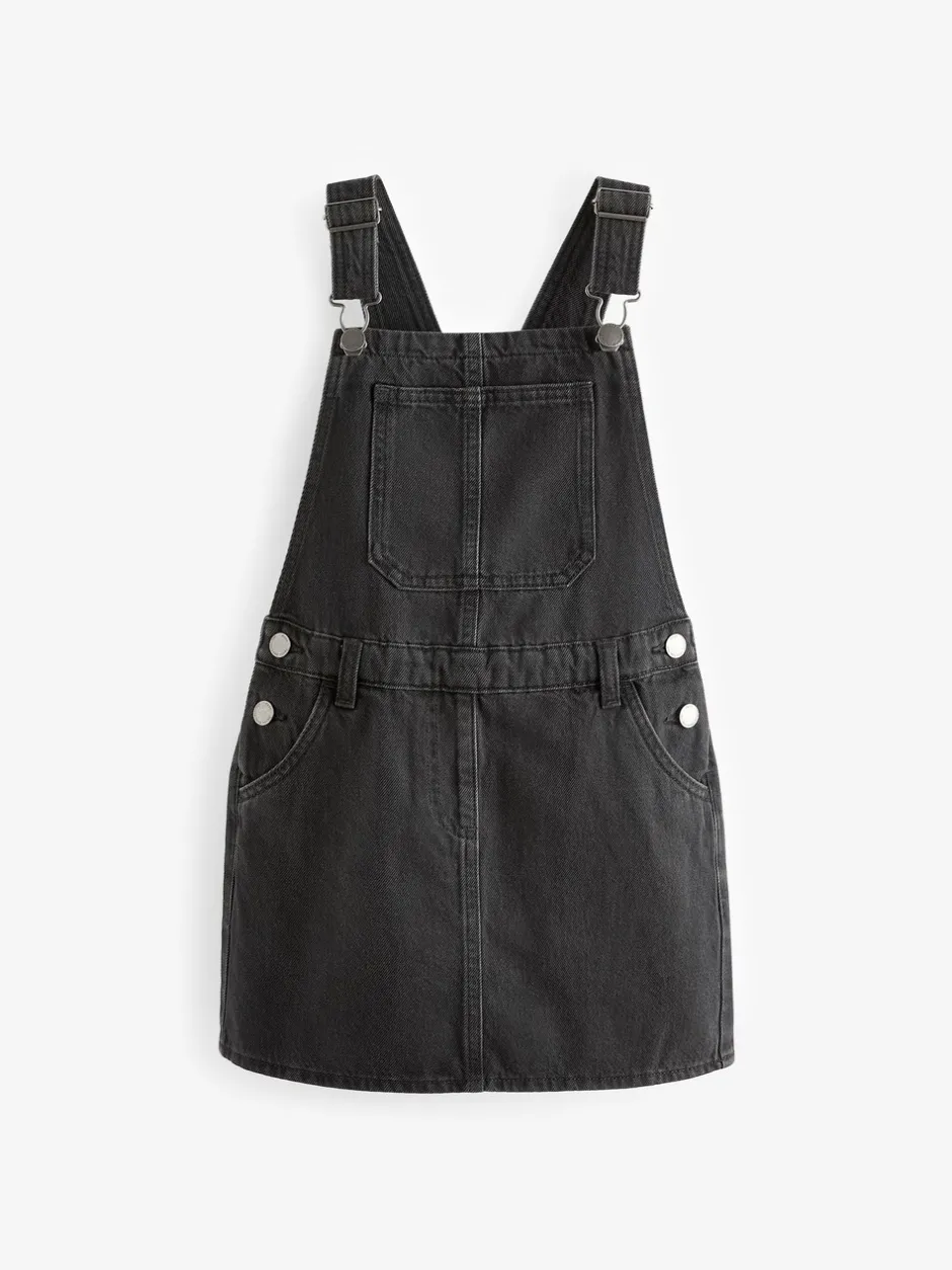 Jurken|Next - Denim overgooier (3-16 jr) Zwart