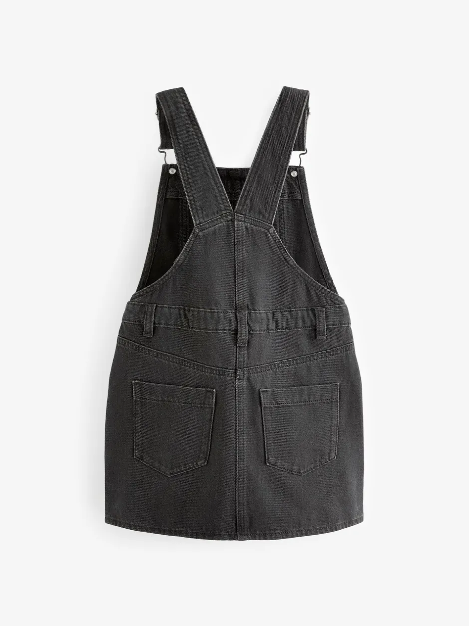 Jurken|Next - Denim overgooier (3-16 jr) Zwart