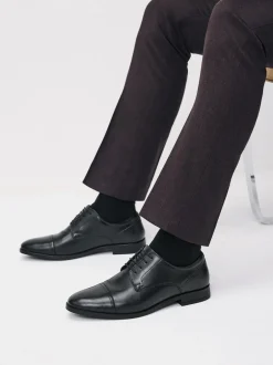 Formele Schoenen|Next - Derby Toe Cap Shoes Zwart